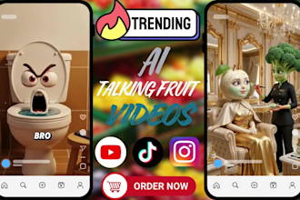 create viral ai talking fruit video, ai object talking, food animation