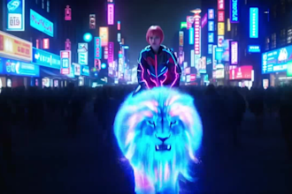 create a futuristic ai generated cyberpunk music video for your song