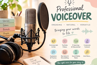 record a professional voice over in english hindi or marathi