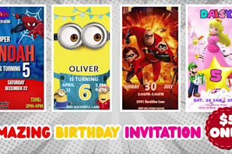 create a custom birthday invitation video for kids