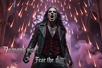produce fast paced dark metal lyric music videos with gothic rock ai visuals