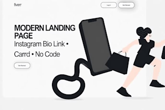 design a modern landing page or instagram bio link using carrd