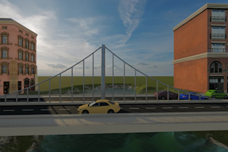 design 3d model of a bridge