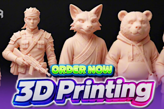 sculpt a 3d printable character toy or action figure