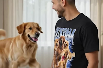 design custom bootleg pet portrait t shirt
