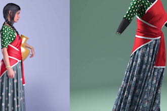 create 3d indian ethnic wear in clo3d and marvelous designer