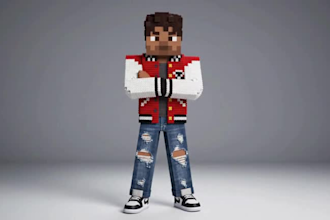 design custom HD minecraft skin pixel art skin for java and bedrock
