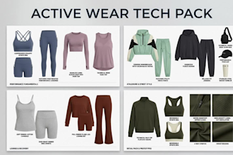 create sportswear tech pack activewear tech pack leggings yoga wear tech pack