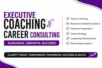provide executive coaching and career consulting services