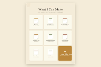 design a custom printable planner, tracker or template