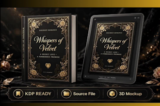 design luxury dark romance and discreet book cover KDP ready