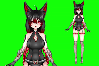create an anime live 2d vtuber model, vtuber avatar for streaming commissions