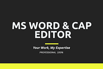do professional ms word typing and formatting