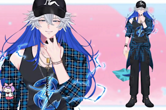 create custom male or female live2d vtuber model for vtubing and streaming