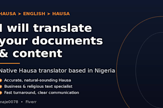translate english to hausa decument and subtitles