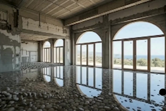 create ai epoxy floor before and after transformation videos, interior design