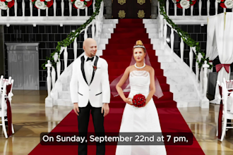 create a personalized cinematic 3d wedding invitation