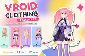 design custom vroid clothing and accessories for vroid studio avatars