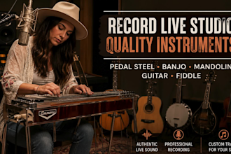 record live studio quality instruments like pedal steel banjo mandolin guitar