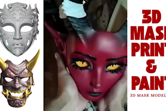 design custom wearable mask, cosplay mask, halloween mask and armor mask