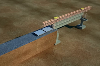 do 3d highway bridge construction industrial civil engineer animation video