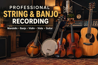 record standard quality banjo, mandolin, viola