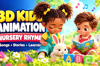 create 3d kids animation and nursery rhymes