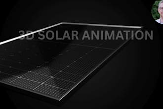create 3d solar panel animation, 3d rooftop pv visualization
