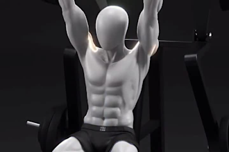 do 3d workout animation, 3d exercise video, 3d gym animation, fitness animation