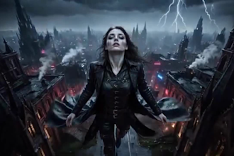 produce  dark gothic post punk, metal  industrial ai music video