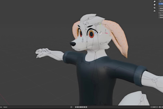 create custom vrchat furry avatar, vrc avatar and fursona