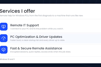 provide you support or PC optimization