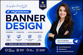 design professional social media and website banners