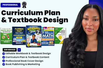 design, format educational workbook, textbook, curriculum plan, kdp book cover