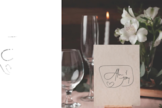 create a luxurious handwritten logo for married couples