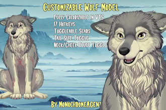 rig and design animal vtuber model, vtuber rigging pet vtuber model live2d model
