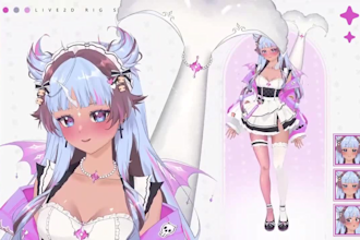 draw and rig live2d model, liv2d rigging, chibi character and anime