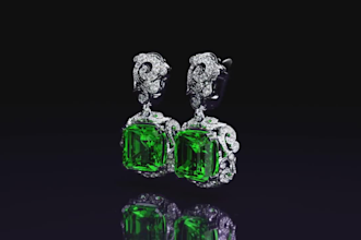 create modern 3d cad jewelry design and render it, ring, pendant, grillz, teeth
