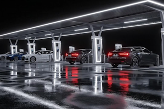 realistic or futuristic 3d ev charging station for games and architecture