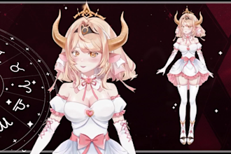 design vtuber model live2d vtuber rigging anime character design live2d model a