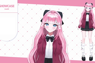 draw and rig 2d vtuber model, anime vtuber  3d vtuber commission, live2d rigging