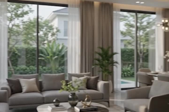 create modern 3d house exterior and interior rendering