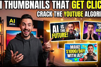 ai enhanced and handcrafted youtube thumbnail design