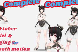 design custom 3d vtuber model in anime character 3d design with rigging