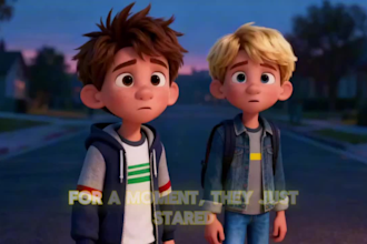 create a captivating 2d children book trailer animation for kids story books
