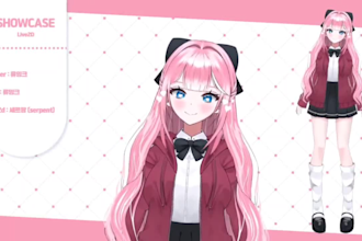 design high quality female live2d vtuber model vtuber rigging for vtuber studio