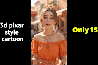 design custom 3d pixar style cartoon character