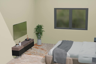 create a modern and stylish interior room design for your space
