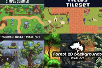 create 2d pixel art tileset, rpg tilemap, game environment, sprite sheet and pix