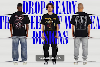 create bold streetwear graphic designs and apparel artwork